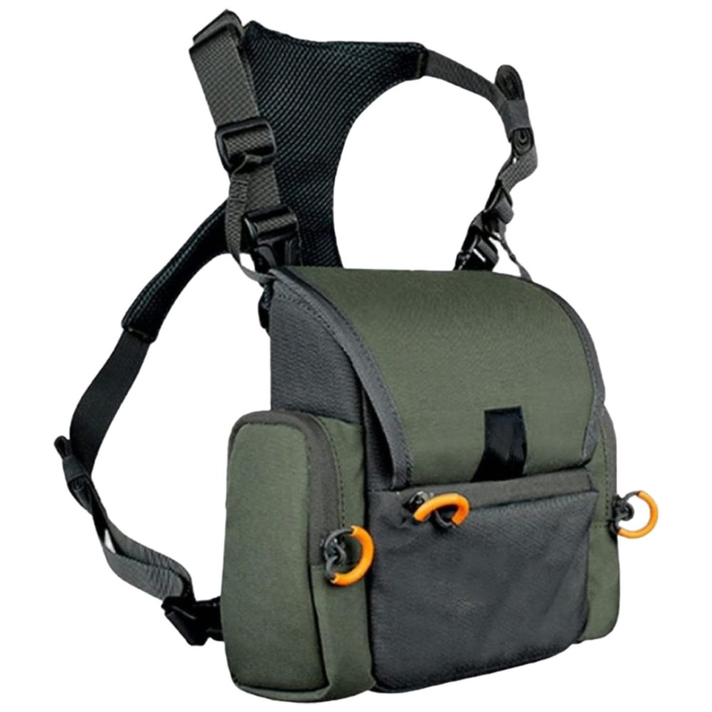 Binocular Harness Breathable Adjustable Hunting Chest Pack with Multi-Pocket Waterproof Hunting Pack for Men and Women, Army Green Chest for Rig Bino Harness
