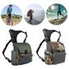 Binocular Harness Breathable Adjustable Hunting Chest Pack with Multi-Pocket Waterproof Hunting Pack for Men and Women, Army Green Chest for Rig Bino Harness view 2