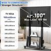 Duiliuu Mobile TV Cart with Power Outlet Rolling TV Stand for 42 to 100 inch Television Heavy Duty Portable TV Stand on Wheels, Height Adjustment, Holds Up to 180 LBS, Vesa 200200-900600mm view 4