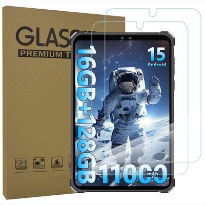 AKNICI 2-Pack Tempered Glass Screen Protector for OUKITEL RT3 Plus Rugged Android 15 Tablet 8 Inch, Ultra Clear Transparency Anti-Scratch 9H Hardness