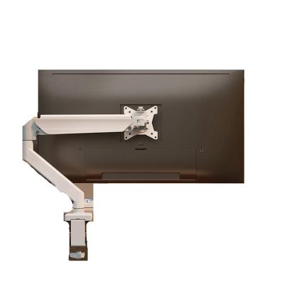 BEGWVDJTP Single Monitor Mount for 14" - 32" Screens, Height Adjustable Monitor Arm with C-Clamp Monitor Stand(White)