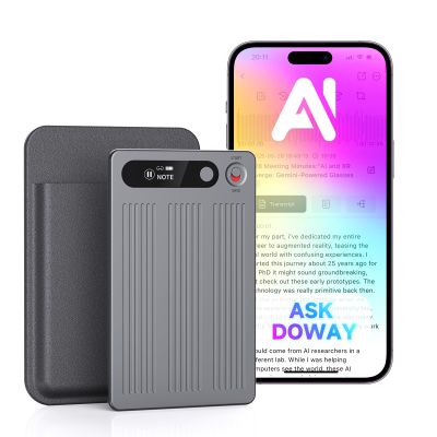 AI Voice Recorder, Note Voice Recorder with TranscribeSummarize, Al Noise Cancellation Technology, Two-Way Translation with APP, 80+ Languages, 64GB Memory, 120+ Templates Audio Recorder for Meeting