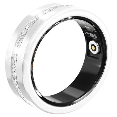 Smart Ring for Women Health Ring with 24/7 Heart Rate Monitor Sleep Tracker Multi-Sport Modes Waterproof Remote Camera Period Tracking Fitness Tracker Diamond-Accented Fashion iOS Android Phones