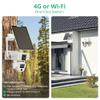 4G Cellular Security Camera, 4K Wireless Outdoor Solar Cam 3 Lens, LTE or WiFi 2 Mode, 10x Optical Zoom, 360 PTZ AI Tracking, Local Storage & 64G SD Card Included, 12000mAh 9W Bullet-PTZ Cam view 3