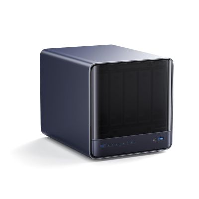 MINISFORUM N5 Pro AI NAS with AMD Ryzen AI 9 HX Pro 370, 2x SODIMM DDR5-5600MHz Slot(ECC Support), 128GB SSD, 1xHDMI+2xUSB4 Outputs, 5x HDD Slot, M.2 2230/2280/22110/U.2 slots, 5GbE+10GbE Lan Port NAS