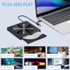 External DVD Drive USB 3.0/USB-C Portable, CD DVD Burner Writer for Laptop PC, External CD Drive Compatible with Windows 11/10/8/7, Mac OS, Linux Desktop view 3