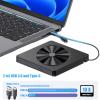 External DVD Drive USB 3.0/USB-C Portable, CD DVD Burner Writer for Laptop PC, External CD Drive Compatible with Windows 11/10/8/7, Mac OS, Linux Desktop view 4