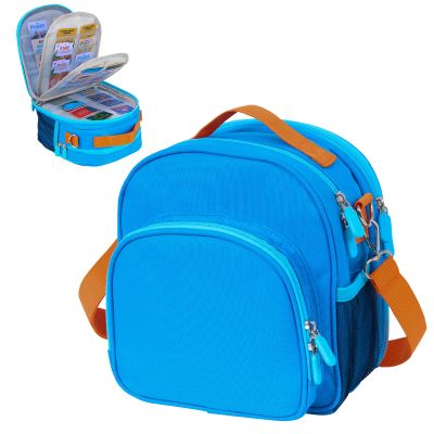 Hautton Travel Case Compatible with YOTO Mini, Carrying Case Portable Storage Bag for Audio Music Player, Headphones, Audio Cards and Accessories, Gift for Kids -Blue