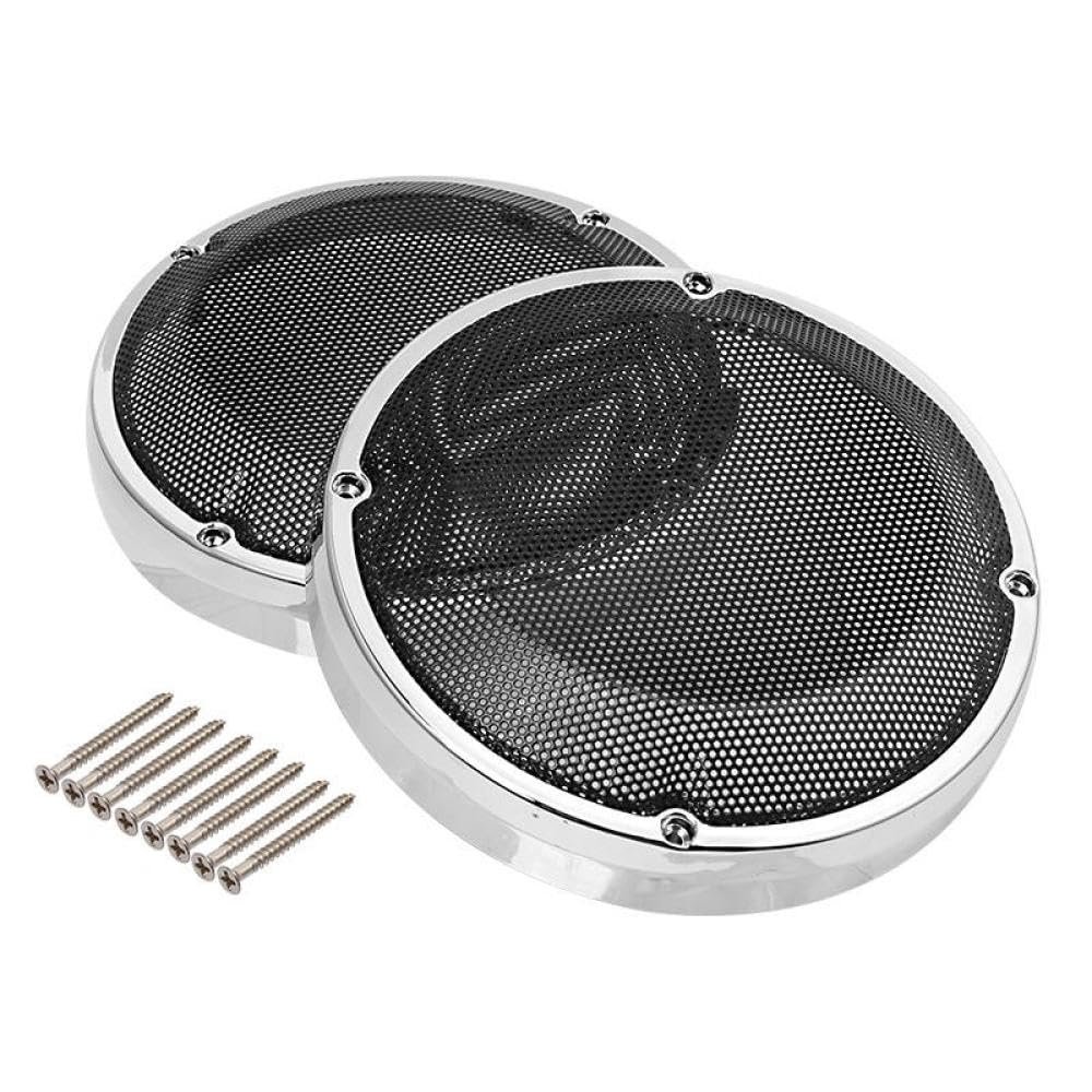 6.5 Inch Motorcycle Saddlebag Lid Speaker Grilles Compatible with Touring Road King Street Electra Models 1983 2022 Universal Fit