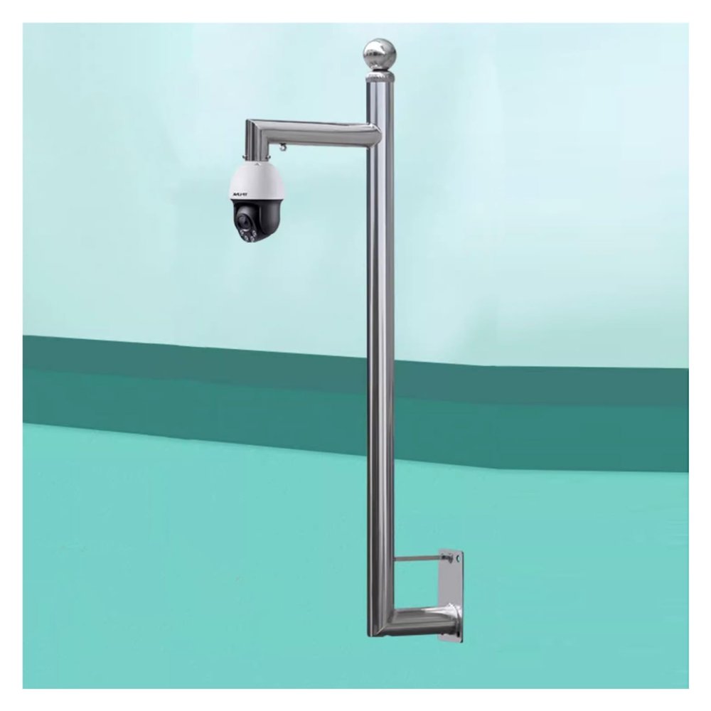 Wall-mount CCTV Pole 19 39 47 59 78.7in, Universal Security Camera Holder Easy Install & Disassemble, Surveillance Stand for Parking Lot/Farm/Estate(Light Coffee,1.2m/47.2 in)