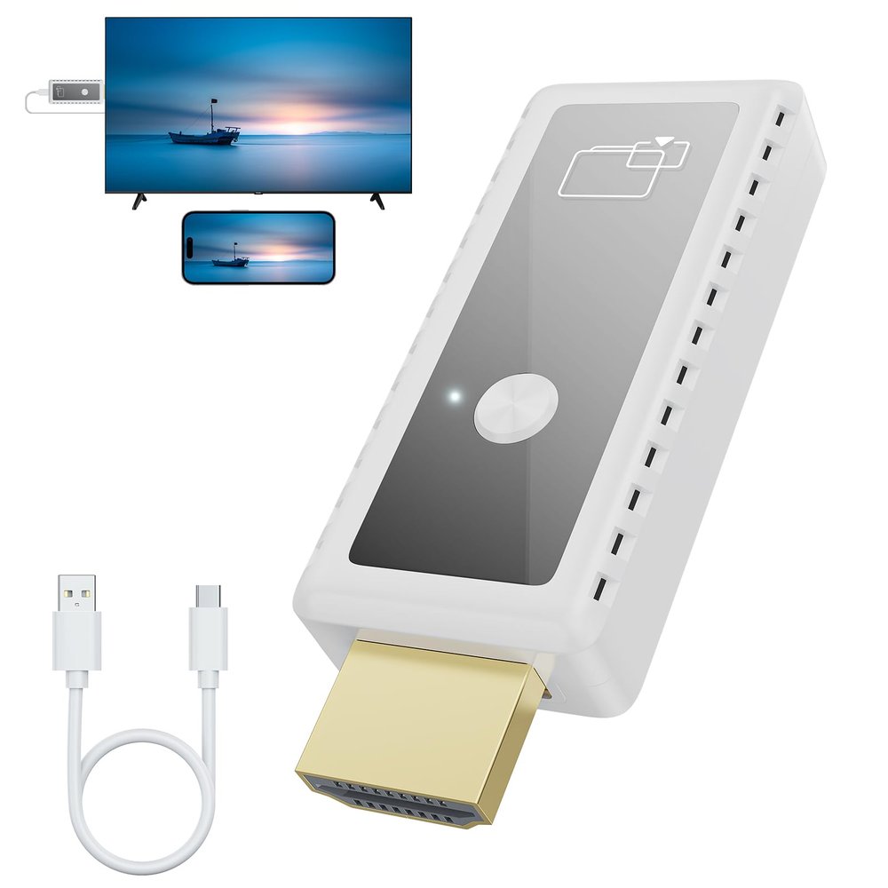 1080P Wireless HDMI Display Adapter,2.4G & 5G Wireless HDMI Screen Mirroring Adapter Extender from Smartphone,Laptop to HDTV/Monitor/Projector, Plug & Play,WiFi Display Dongle Support Airplay/Mircast