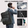 Shrrie 16 inch Vegan Leather Laptop Backpack with USB Charger view 4
