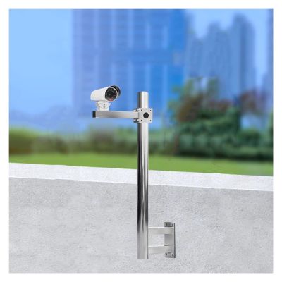 Stainless Steel Security Camera Pole, 1.6 3.3 3.9 4.9 6.6ft Extra-long Wall-mounted Surveillance Post Stand Weatherproof, Security Camera Holder(B,1 1/5 m-3.9 ft)