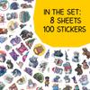 100PCS Hippo Stickers  Funny Hippopotamus Stickers Pack for Water Bottles, Laptop, Scrapbook, Journaling, Party Favors, Waterproof Vinyl Animal Stickers view 2