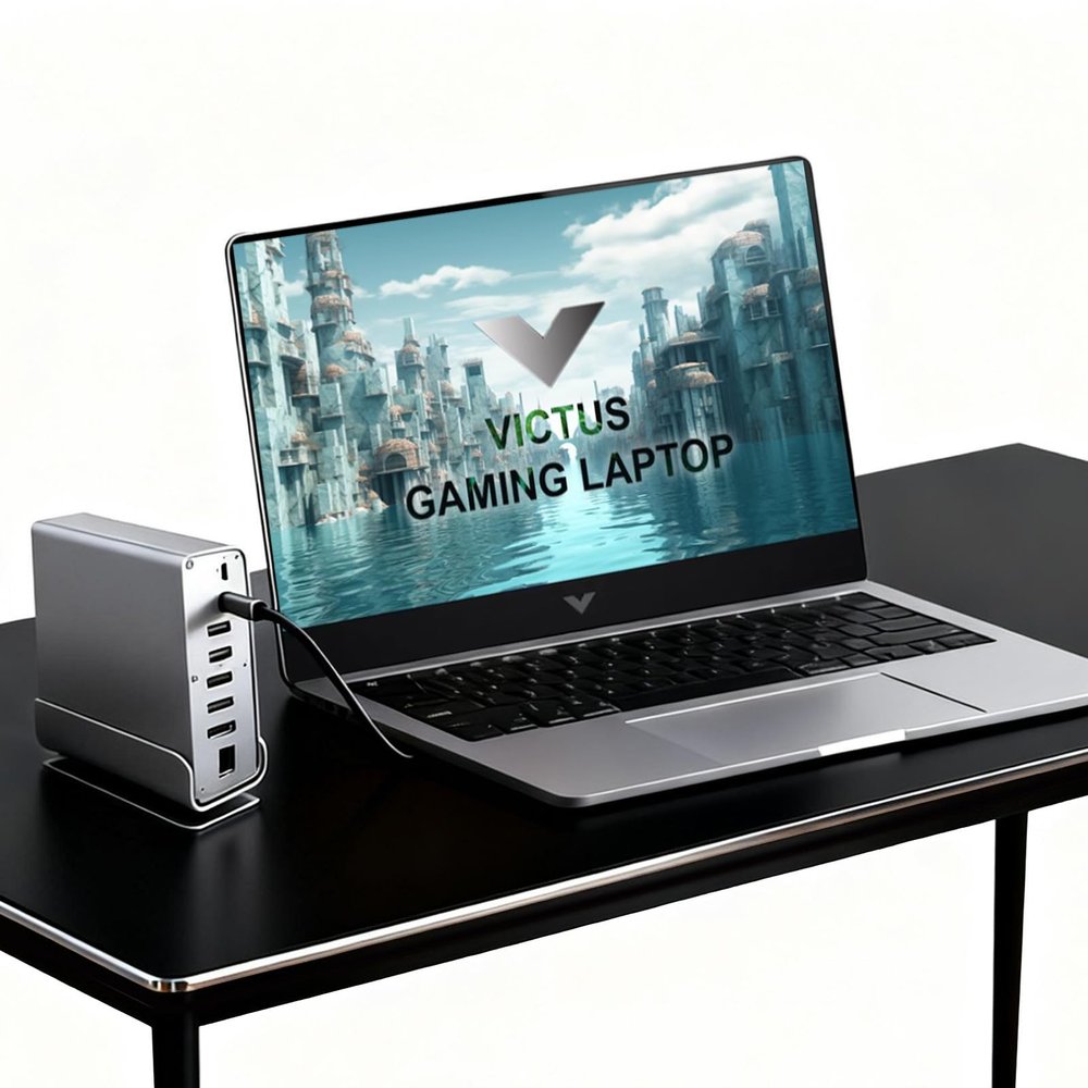 Docking Station for HP Victus 15 16 Gaming Laptop, 15-in-1 USB C with 360  Rotating Base, 2 * 4K HDMI and 1*DP, 10Gbps USB Port Transfer, RJ45, Audio, SD/TF