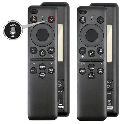 2 Pack New BN59-01432A TM2360E Solar Voice Remote Control Replacement for 2023 and 2024 Compatible with Samsung Neo QLED, 8K, The Frame and Crystal UHD Series, 4 Shortcut Buttons, Black