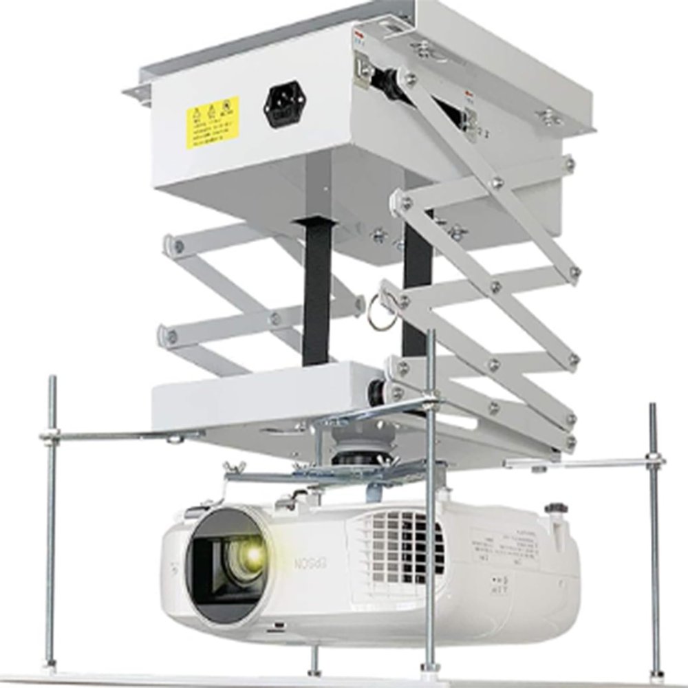Acivirdde Projector Lift, Electric Projector Stand, Adjustable Mounting Bracket, Suitable for Home, Theater, Conference Room (2m)