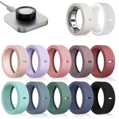 12 Pack Ultra-Thin Ring Protector Compatible with Oura Ring Gen 4/4 Ceramic/Oura Ring Gen 3, Silicone Oura Ring Cover Working Out Accessories Men Women, Direct Charging with Cover-S for 4 5 6 7