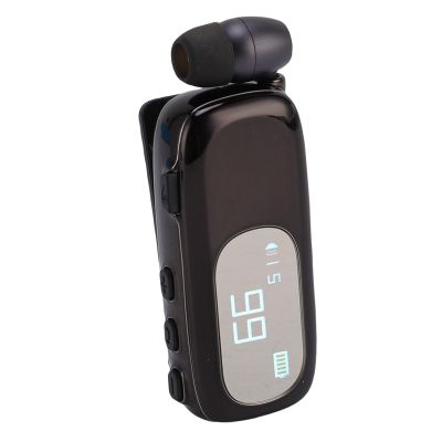 Bewinner On Headset, Handsfree Wireless Headset Retractable, Earphone with LCD Digital Power Display Ergonomic Design for Driving Business Calls (Electroplated Bright Black)