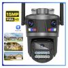 LNBBEQ 15MP HD Outdoor IP Camera WiFi Three Screen Security PTZ Camera 4K 8MP Dual Screen Ai Tracking CCTV Video Surveillance(UK Plug,8MP Add 128G) view 3