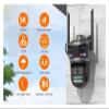 LNBBEQ 15MP HD Outdoor IP Camera WiFi Three Screen Security PTZ Camera 4K 8MP Dual Screen Ai Tracking CCTV Video Surveillance(UK Plug,8MP Add 128G) view 4
