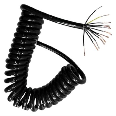 JSFZM Telephone Cable Coiled Mains Flex Curly Spring Cord, 9 Core High Power Spiral Telescopic Wire 15AWG Industrial Equipment Spiral Spring Wire High Elastic(Strecth 2 Meter)