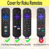 2 Pack Case for Roku Remote Cover Compatible with Hisense and TCL TV Stick Controller, Silicone Skin Sleeve Blue Purple view 2