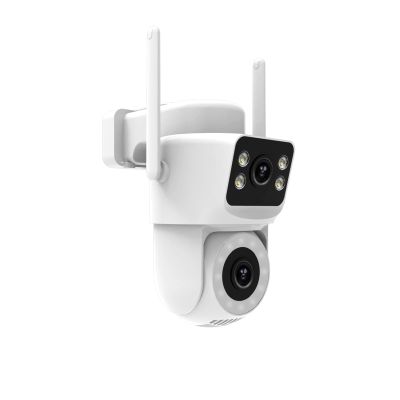 LNBBEQ WiFi Outdoor Security Camera 8MP Dual Screen 2.4G/5G IP65 Waterproof Motion Detection Auto Track Two-Way Audio(Camera with 64G SD)