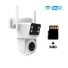 LNBBEQ WiFi Outdoor Security Camera 8MP Dual Screen 2.4G/5G IP65 Waterproof Motion Detection Auto Track Two-Way Audio(Camera with 64G SD) view 2