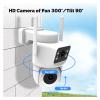 LNBBEQ WiFi Outdoor Security Camera 8MP Dual Screen 2.4G/5G IP65 Waterproof Motion Detection Auto Track Two-Way Audio(Camera with 64G SD) view 4
