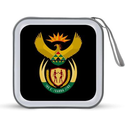 Coat of Arms of South Africa Funny CD Case 40 Capacity DVD Storage Holder Portable Disc Wallet Organizer Bag for Home Travel