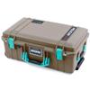 Dark Desert Dirt & Teal Pelican 1535 Air case. Comes Empty & with Wheels. view 2