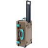 Dark Desert Dirt & Teal Pelican 1535 Air case. Comes Empty & with Wheels. view 3