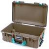 Dark Desert Dirt & Teal Pelican 1535 Air case. Comes Empty & with Wheels. view 4