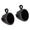 1 Pair (QTY 2) Of 8" 300 Watt Max Power RGB LED Marine Audio Speakers Bundle Combo With Grilles, (QTY 2) 8" Marine Tower Speaker Enclosures - Black with 50 Feet 16 Gauge Speaker Wire (Charcoal) view 2