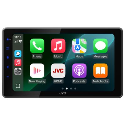 JVC KW-Z900W 9 Inch HD Touchscreen Car Stereo, Wireless Apple CarPlay Android Auto, Bluetooth, HDMI Input, Backup Camera Ready, SiriusXM Ready, Single DIN Floating Display, 3 RCA Preouts