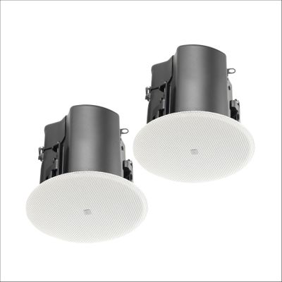 JBL Professional JBL-Control 414C/T 4 Coaxial, 30 Watt in-Ceiling Speaker with Backcan, 8 Ohm or 70V / 100V, Magnetic Grill, White