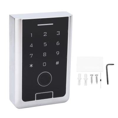 Outdoor Door Access Control Fingerprint Keypad, Keypad Controller, Touch Panel for Home Garage, DC12V with Card Reader Function, Tamper Zinc Alloy