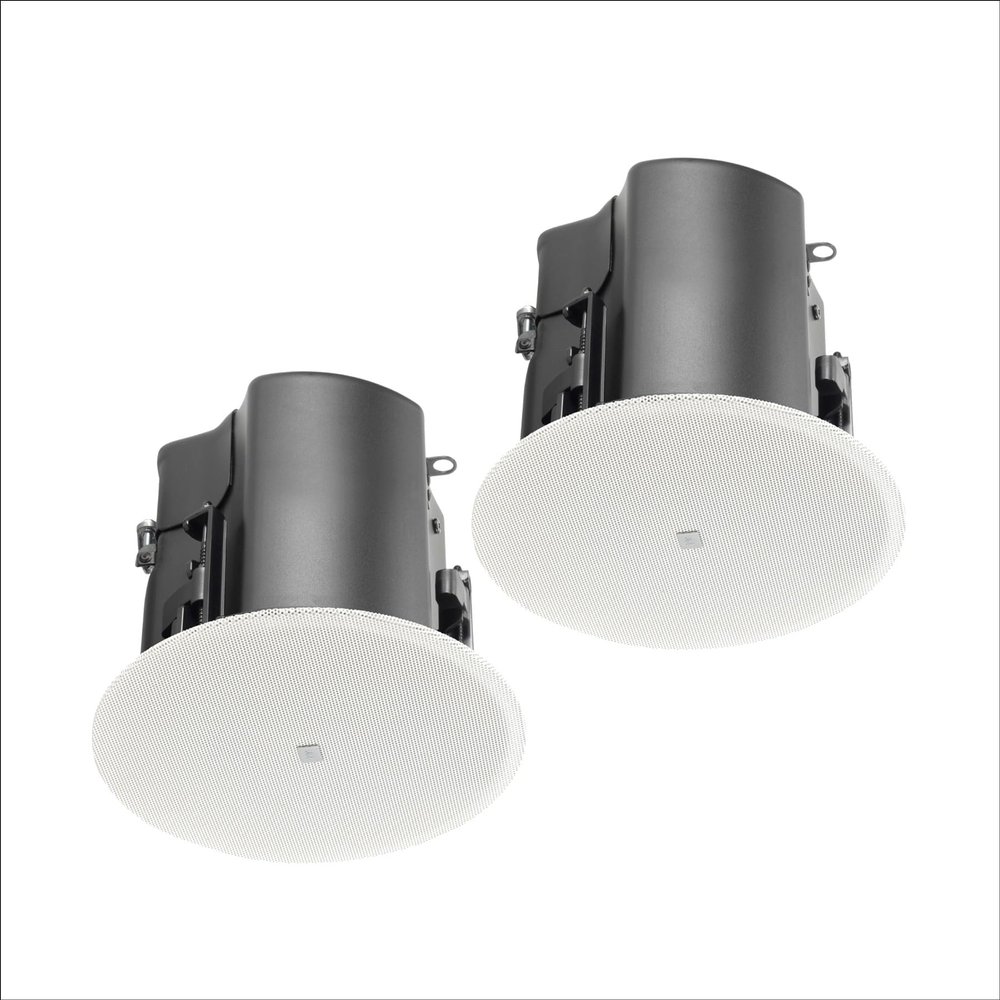JBL Professional JBL-Control 416C/T 6.5 2-Way, Coaxial, 50 Watt, in-Ceiling Speaker with Backcan, 8 Ohm or 70V / 100V, Magnetic Grill, White