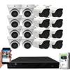 GW Security 16 Channel 4K 8MP NVR with (8) Bullet & (8) Turret 5MP AI PoE Microphone Waterproof Security Camera System for Home and Business, Smart AI Human & Vehicle Detection, 4TB Hard Drive view 1