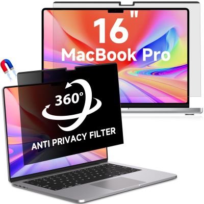 LUSA DESIGN Magnetic Privacy Screen for Macbook Pro 16 Inch (2021-2024, M1, M2, M3, M4), Removable Anti Glare Blue Light Macbook Pro Screen Protector, 360 Anti Spy and Easy Install Shield