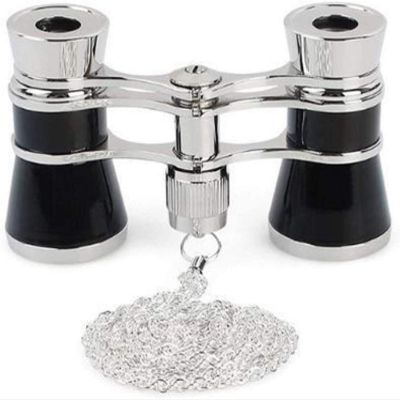 Monoculars Telescope High Power 3 X 25 Foldable Opera Glasses Binoculars Metal Body with Chain Optical Lens Theater Telescope Women s Clear Binoculars (Black) (Black)