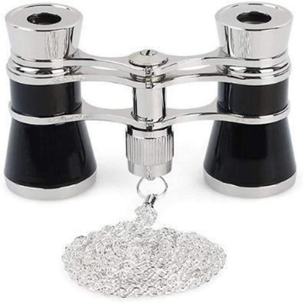 Monoculars Telescope High Power 3 X 25 Foldable Opera Glasses Binoculars Metal Body with Chain Optical Lens Theater Telescope Women s Clear Binoculars (Black) (Black)