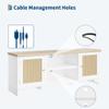 Takywep Bohemian Media Console for 70 Inch TVs, 2 Door Storage Cabinets and Open Shelves, Rattan TV Stand Entertainment Center for Living Room, Oak Finish view 3