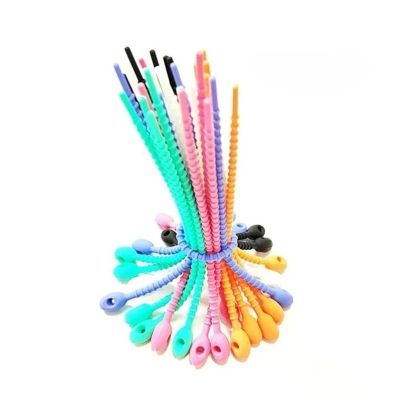 100PCS Silicone Reusable Cable Wire Organizer Winder Storage Holder Bag Ties Cord Clip Food Saver Earphone Line Tidy Clips(180mm)