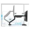 BEGWVDJTP Hovering Telescopic arm Support Base Dual Screen Cloth Gas Spring Display Stand Suitable for 13-32 inch Screen view 3