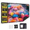 60-150 Inch Outdoor Projector Screen, 16: 9 Full HD 3D 4K Wrinkle-Free Portable Washable Movies Screen with Black Backing for Home Cinema, Garden Party(60 in) view 1