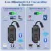 Airplane Bluetooth 5.4 Transmitter & Receiver for 2 AirPods/BT Devices, 3.5mm AUX in-Flight Adapter, Dual Link, aptX Adaptive/LL/HD, No Lip-Sync Lag, Works on Flights/TV/Gym/Car view 2