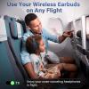 Airplane Bluetooth 5.4 Transmitter & Receiver for 2 AirPods/BT Devices, 3.5mm AUX in-Flight Adapter, Dual Link, aptX Adaptive/LL/HD, No Lip-Sync Lag, Works on Flights/TV/Gym/Car view 4