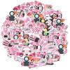 100PCS Racing Car Stickers Pink Race Car Notepads Party Favors Helmet Checkered Flag Steering Wheel Traffic Light Trophy Stop Waterproof Stickers for Kids Racings Prizes School Classroom Party Favors view 1
